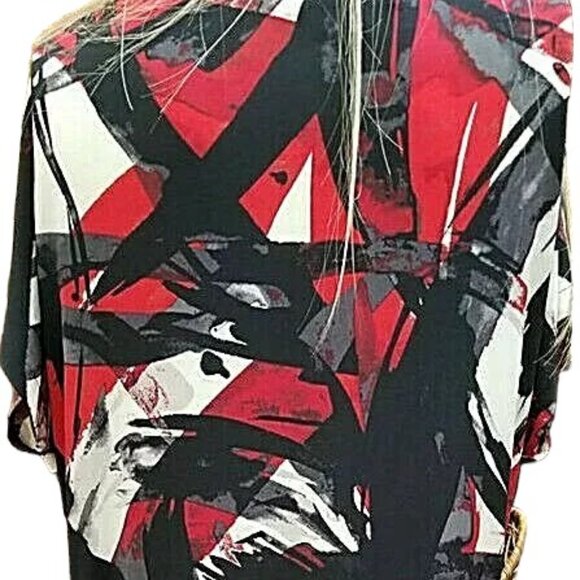 Michael Kors Drape Neck Tunic Size Medium Easy Care Short Sleeve - Picture 5 of 9